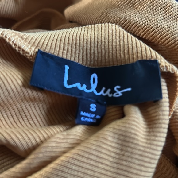 Lulus Burnt Orange Ribbed Stretch Top Blouse Size Small - Picture 6 of 7